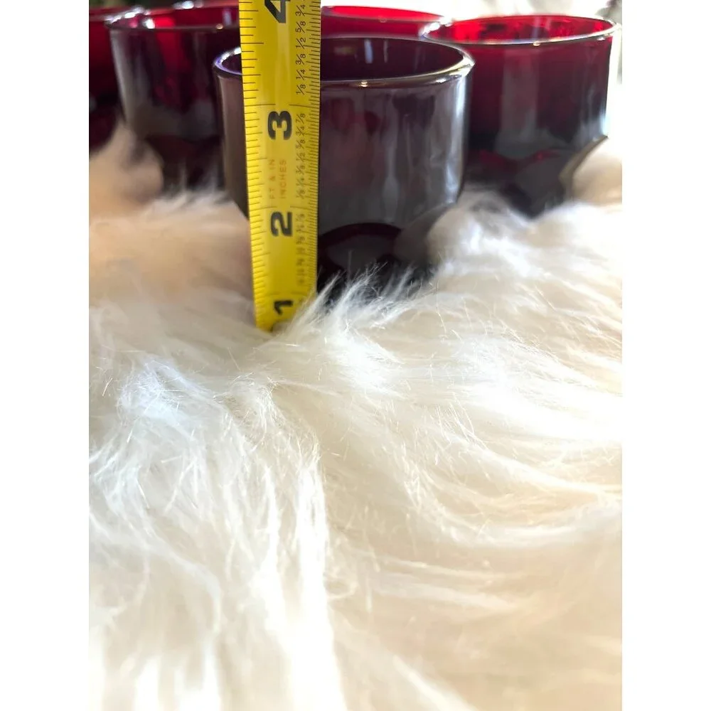 Georgian Ruby Red Juice Glass Tumblers set six 3